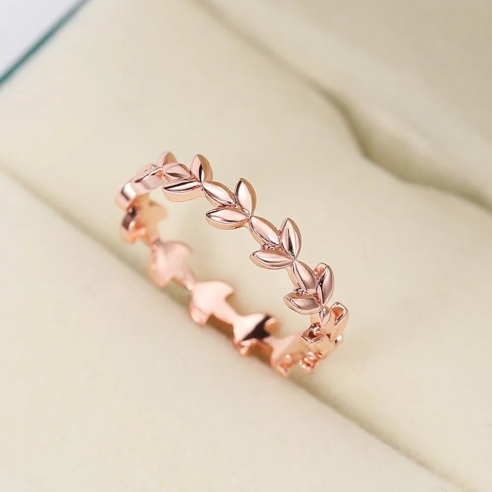 😍Fashion Leaf Rose Gold Plated Simple Ring for Women/Girl, K944_6